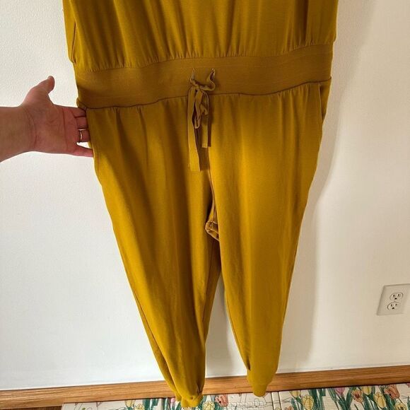 Universal Standard Women’s *Altered Superfine French Terry Jumpsuit in Mustard Y - Picture 11 of 16